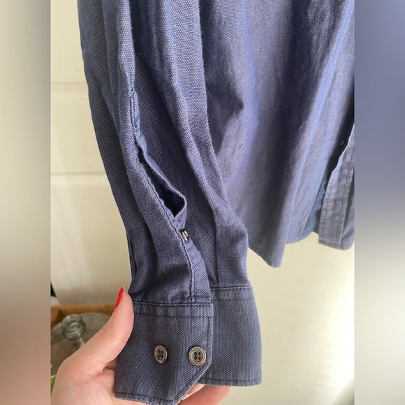 Rock & Republic Navy Blue Shirt Men's Pockets Long Sleeve Button Down Casual EUC - Picture 3 of 5